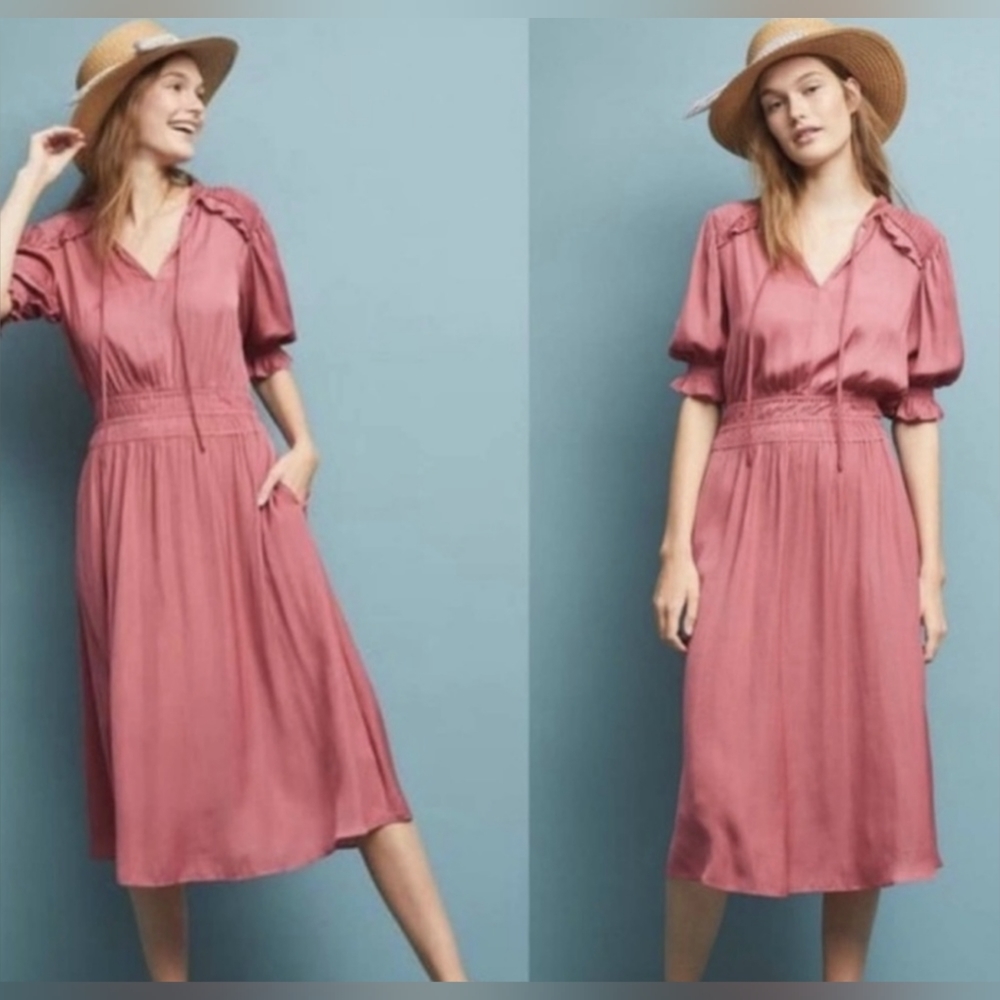 Gorgeous pink CURRENT AIR Midi Dress. In color- rose 🌹